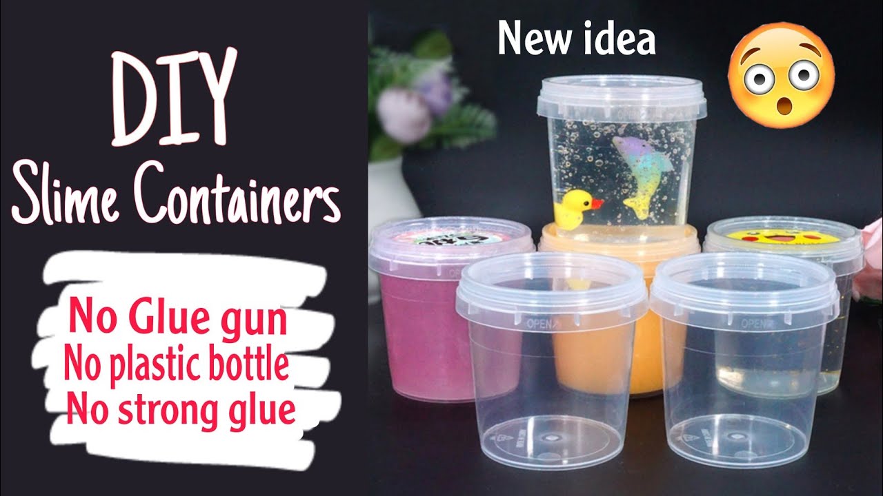 how to my slime container, how to make small containers without bottle cap