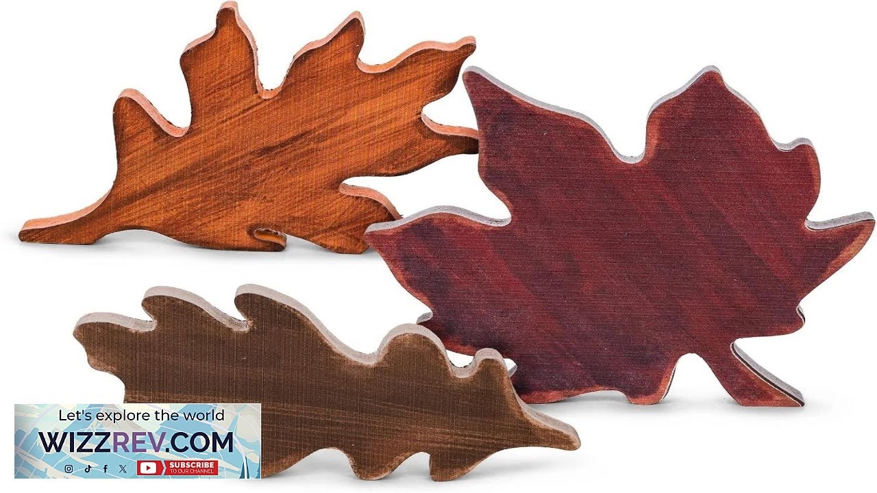 Whaline 3 шт. осенние ретро-кленовые листья ко Дню благодарения деревянные, красно-коричневые, ор...