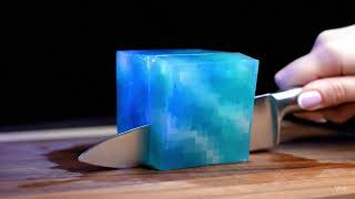 Cutting a Frozen Ocean Cube ❄️🌊 | AI ASMR Visual Triggers