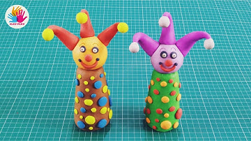 DIY Clown with clay/ How to make Clown for kids/ Joker with play-doh/ Clay Modelling art for kids.