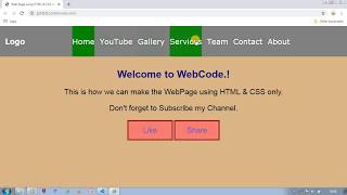 Web Page Part 1 Using Html Css Only Webcode