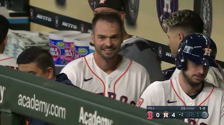 Trey Mancini's first three hits as a Houston Astro...