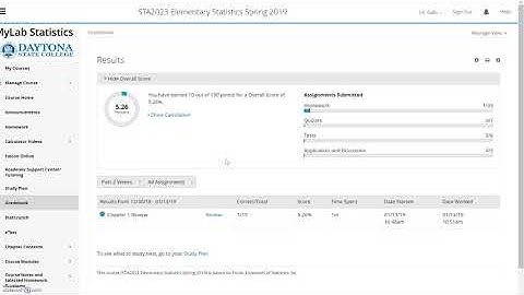 STA 2023 Statistics Online Orientation to MyStatLab
