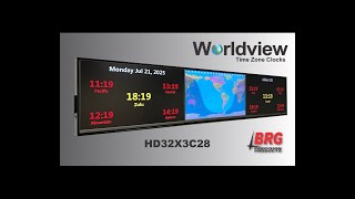 HD32X3C28 Worldview Time Zone Clock by BRG Precision Products
