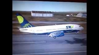 Sky Airline Chile Boeing 737 Aterrizaje extremo en Punta Arenas con FS2004 (HD).