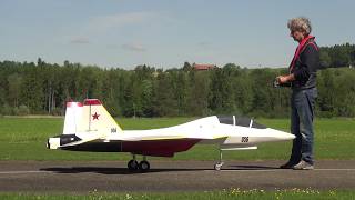 AMAZING RC SUCHOI SU-57 PAK FA T-50 VECTOR THRUST TURBINE JET