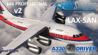 JustFlight 146 Professional v2 Ultra Short Haul | LAX  SAN | Real Airline Pilot