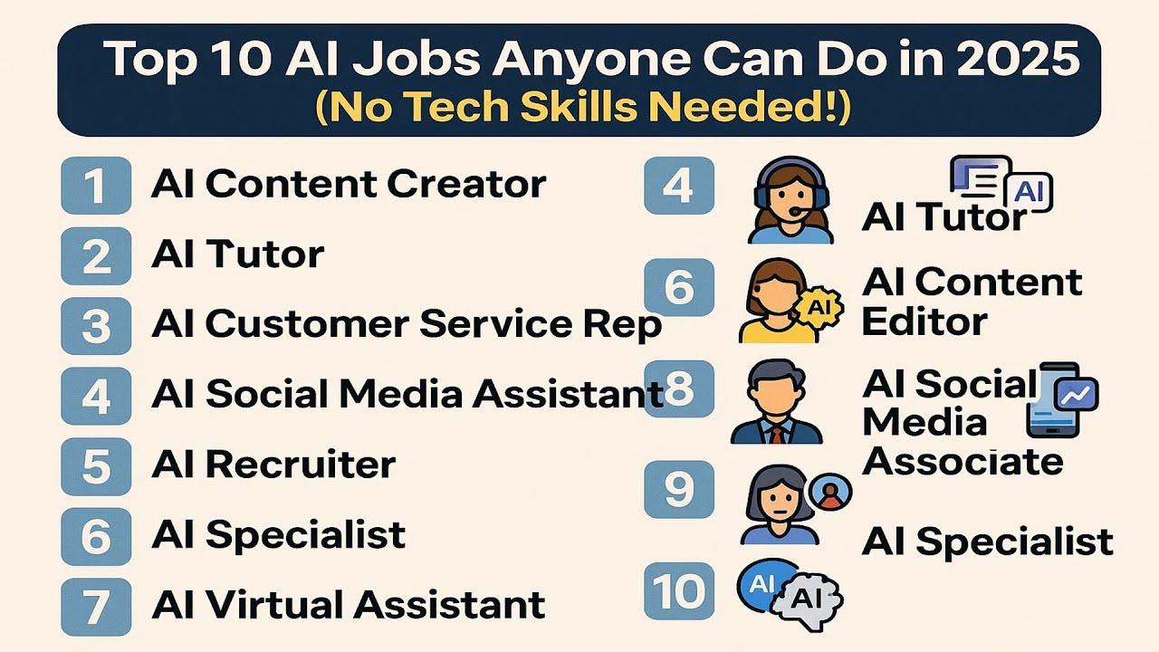 Top 10 AI Jobs Anyone Can Do in 2025 💰 (No Tech Skills Needed!) - YouTube