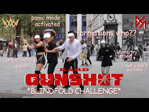 [KPOP IN PUBLIC] [BLINDFOLD CHALLENGE] KARD (카드) - GUNSHOT (건샷) Dance Cover in London [UJJN TV]