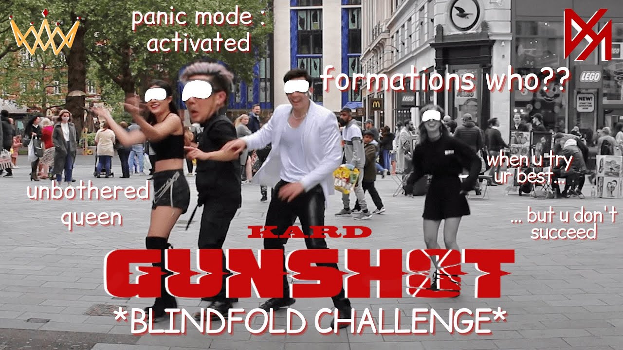 [KPOP IN PUBLIC] [BLINDFOLD CHALLENGE] KARD (카드) - GUNSHOT (건샷) Dance Cover in London [UJJN TV]