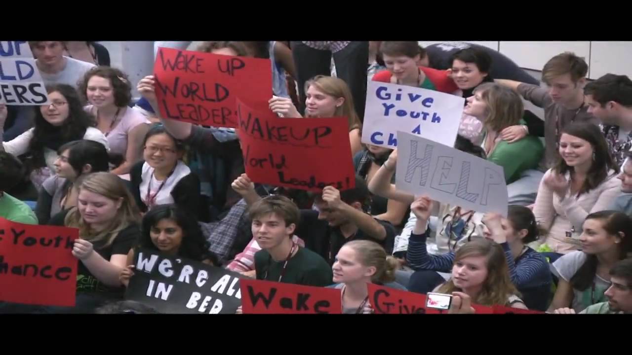 Youth action inside the Bella Center