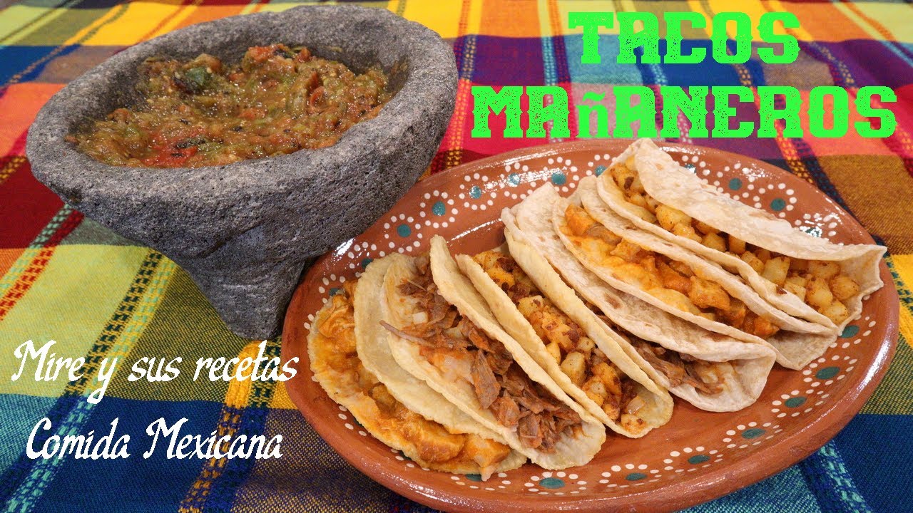 Riquisimos Tacos Mañaneros de Chicharron Deshebrada Papa con Chorizo y