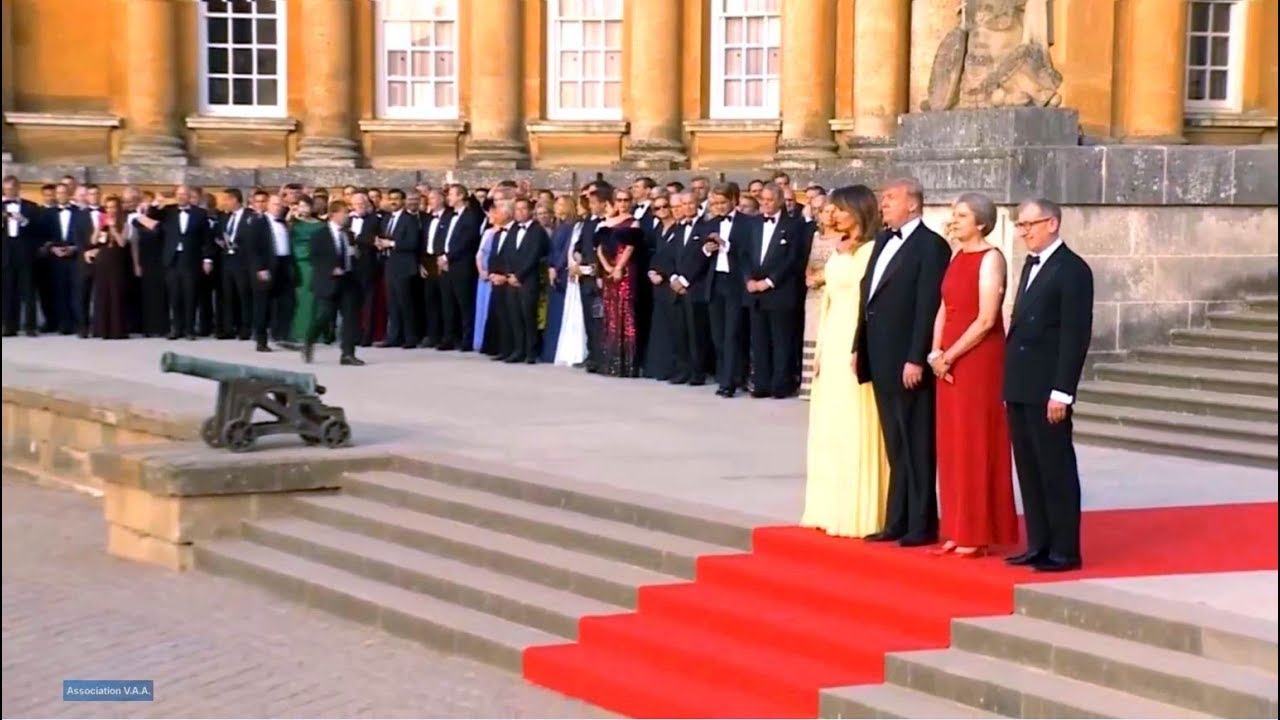 President Trump and First Lady Melania Trump participate in an arrival ceremony  London and Blenheim