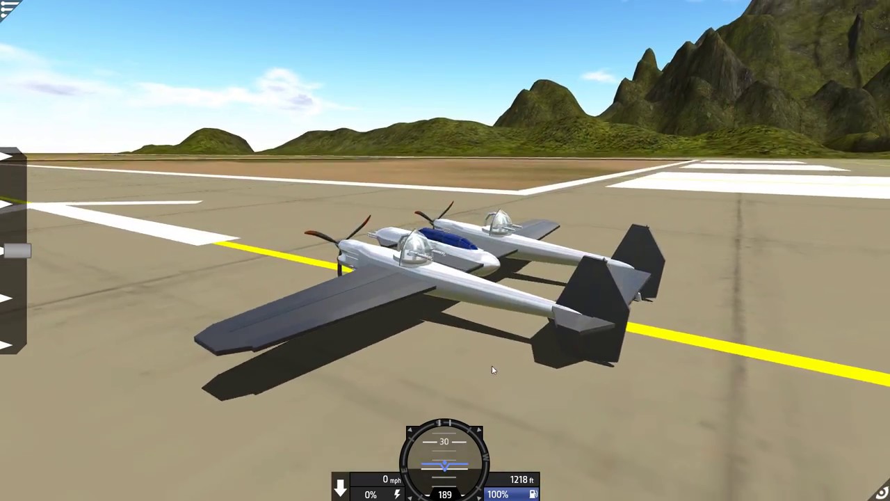 SimplePlanes P-38 Lightning Flying and Firing Test - YouTube