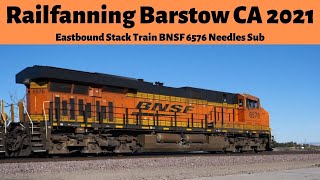 Eastbound Stack Train BNSF 6576 Needles Sub