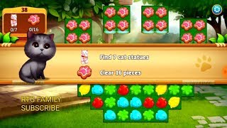 Meow Match Виде для детей LEVEL 38 fun match 3 cat decorating game in HD screenshot 2