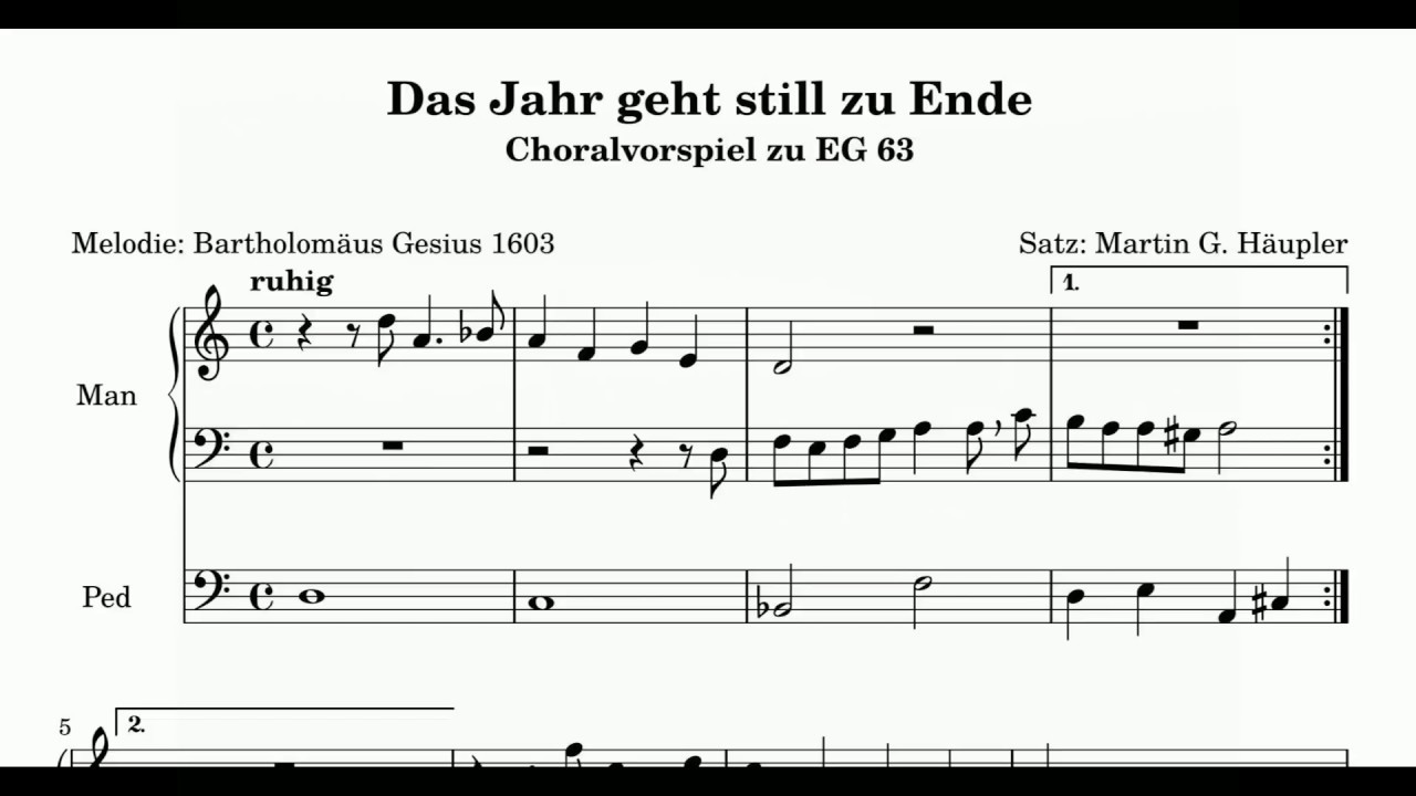 Das Jahr geht still zu Ende (EG 63) - YouTube