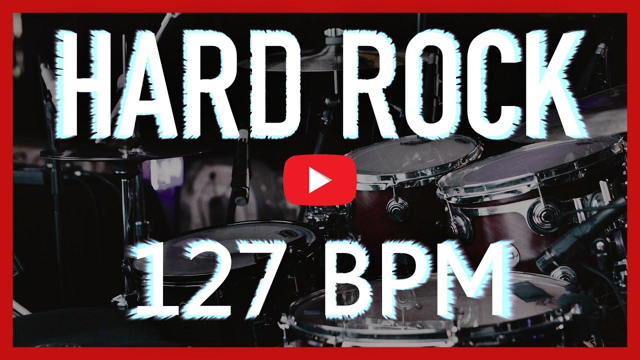 Powerful Hard Rock Metal Drum Track 127 BPM Rock Drum Beat (HQ,HD)