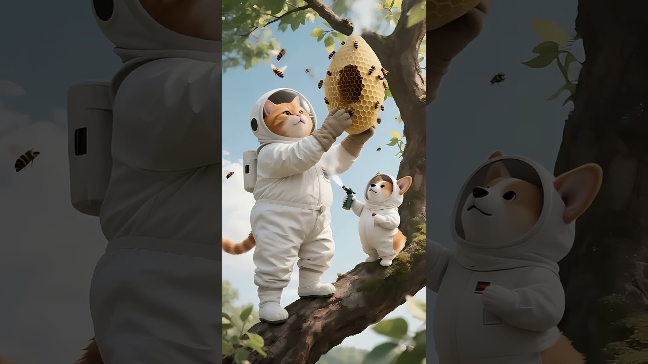 🐝 Macaco ganha carma instantâneo após intimidar Corgi — a vingança épica do gato! 