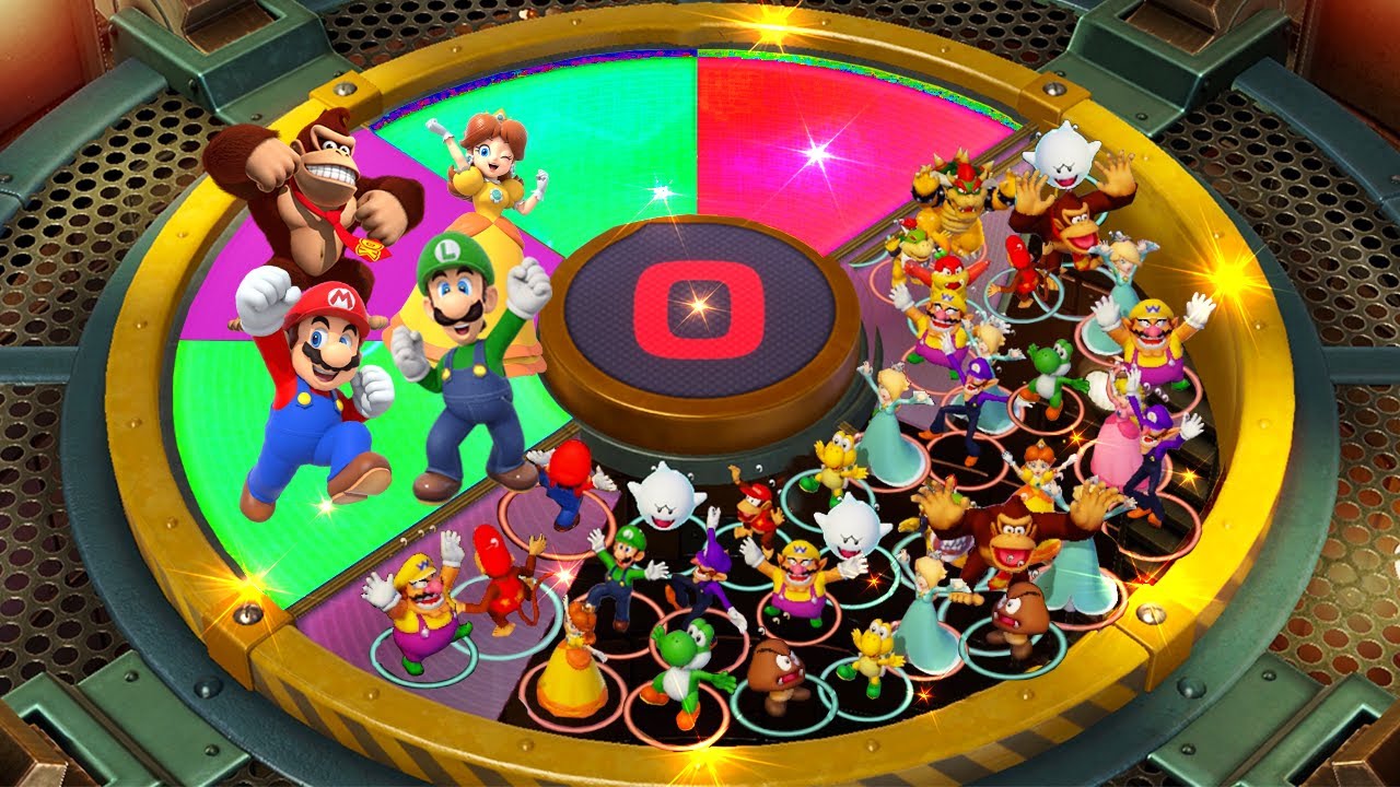 Super Mario Party - Lucky Minigames - Mario vs Donkey Kong vs Luigi vs Daisy