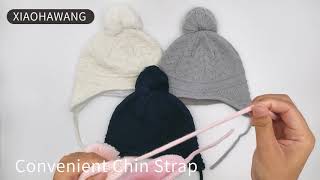 XIAOHAWANG Toddler Knit Hat Fleece Lining Baby Boys Winter Hats Warm Earflap Crochet Kids Beanie for screenshot 4