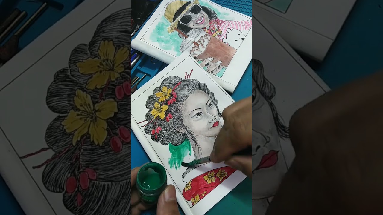 Expressive Freestyle Portraits — Sketch & Color Magic 2 ✍️ 