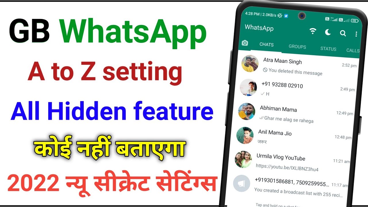 GB whatsapp A to Z setting || GB Whatsapp all hidden feature || GB ...