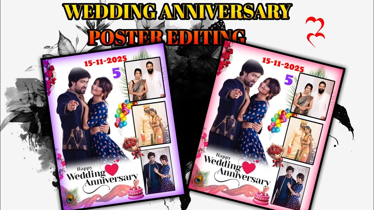 WEDDING ANNIVERSARY POSTER EDITING IN KANNADA KINMASTER 