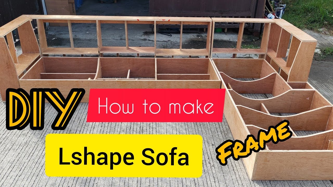 DIY How to make Lshape sofa frame - YouTube