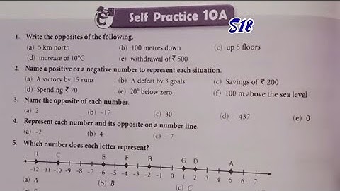 New learning composite mathematics class6 self practice10a | The other side of zero chapter10 math