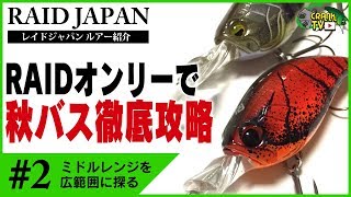 #2【秋バス釣りルアーが５分でわかる!】レイドジャパンだけで攻略!!野池やリザーバーでの使い方＆釣り方も紹介