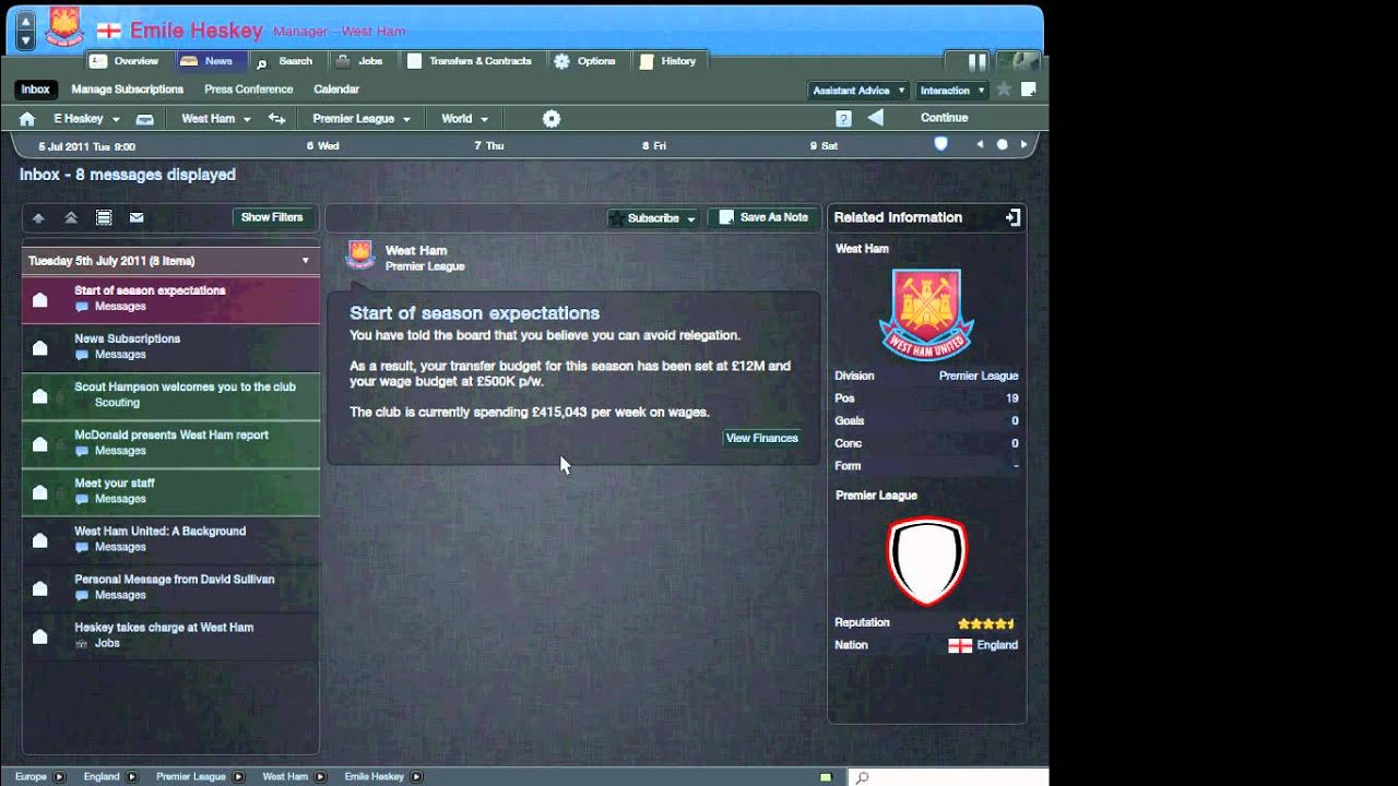 West Ham United - Re-building a dynasty (FM12 story)