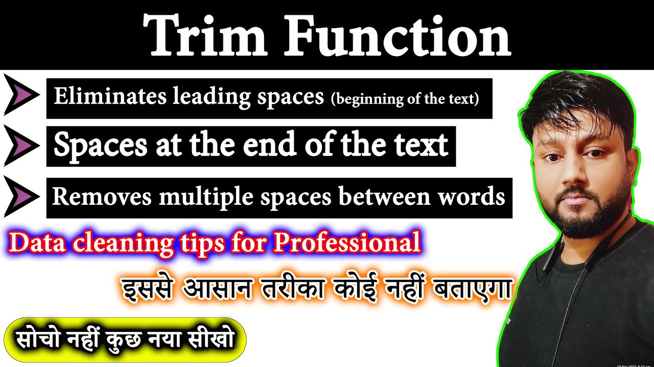 Google sheets TRIM function tutorial for beginners to ADV | Remove ...