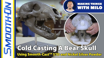 Cold Casting a Bear Skull using Urethane Resin and Nickel Silver Powder (Making Things with Milo)