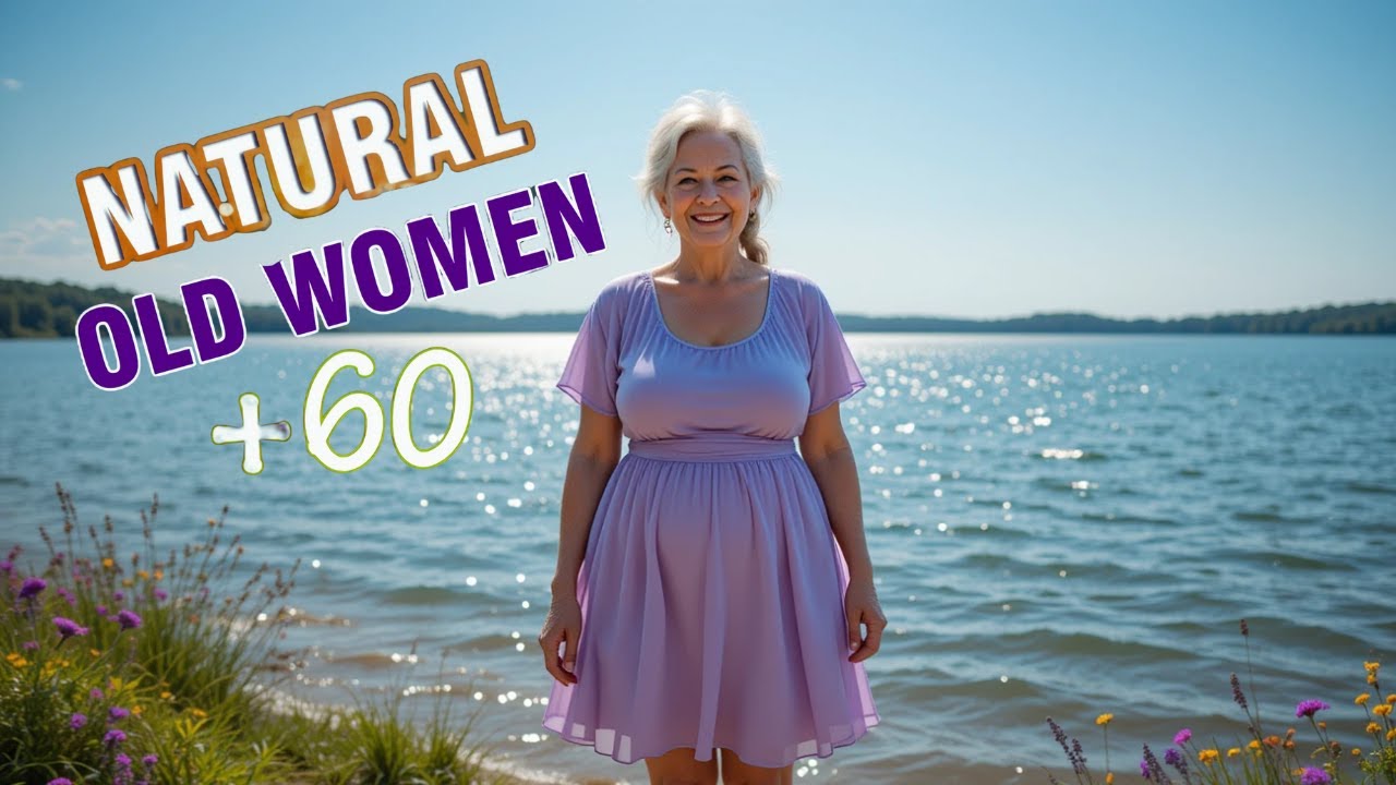 Natural Older Women Over 50 - Age-Defying Style: The Asymmetrical Neck Wrap Side Slit Jersey Dress