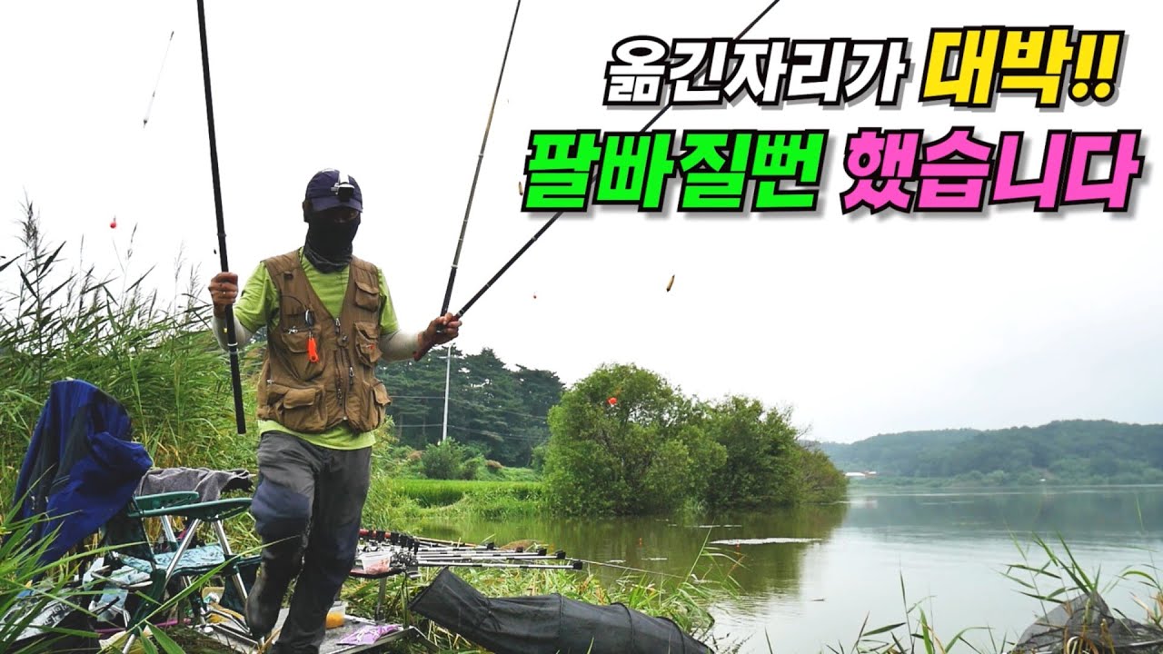 옮긴자리가 대박!! 팔빠질뻔 했습니다. 입질대박 붕어낚시