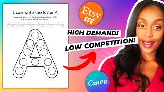 How To Create Etsy UNSATURATED Digital Product In Canva For FREE! | Dot Marker Coloring Tutorial