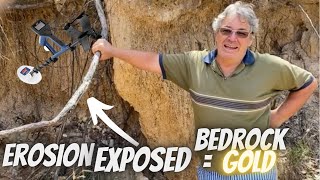 Newly eroded bedrock produces some nice gold