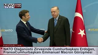 NATO Olağanüstü Zirvesinde Cumhurbaşkanı Erdoğan, Fransa Cumhurbaşkanı Emmanuel Macron Görüşmesi