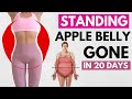 APPLE BELLY FAT GONE IN 20 DAYS, lose hanging belly pooch standing, no jumping, knee friendly