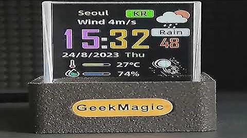 GeekMagic GIFTV Crystal Cube Photo Display Holographic Desktop Smart Weather Station Digit