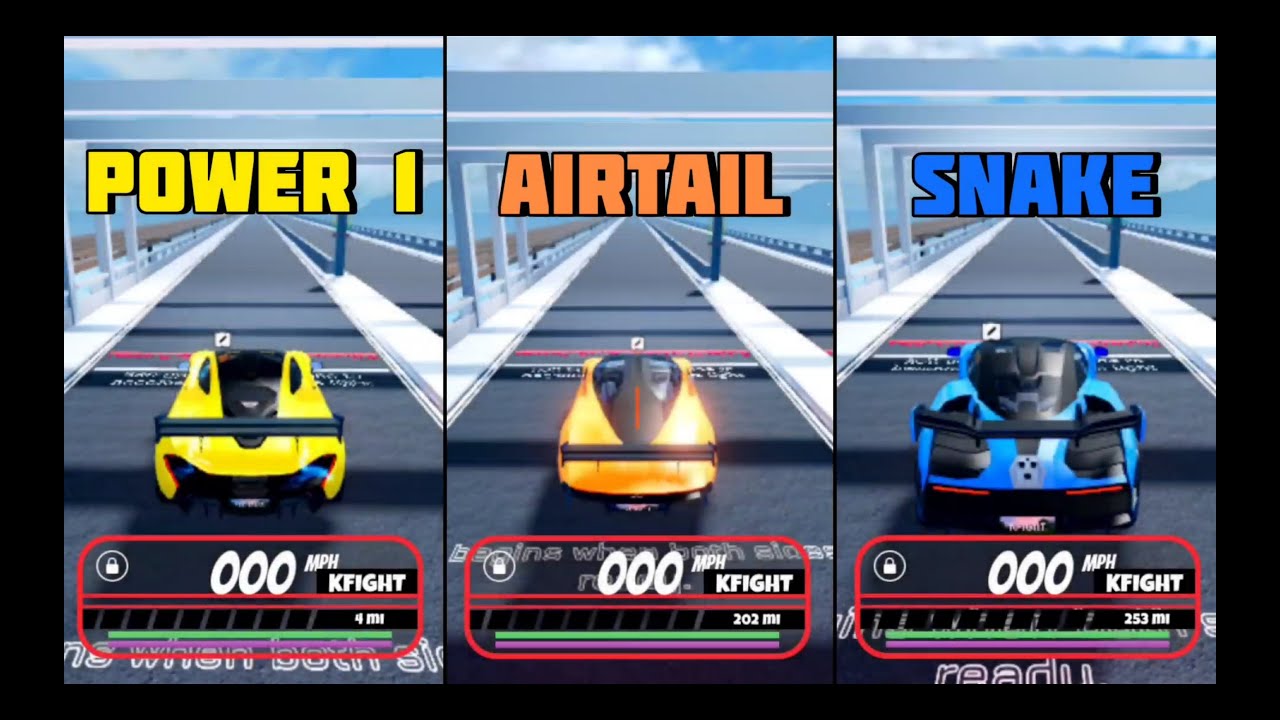 Power 1 VS Airtail VS Snake 2024 Speed Test in Roblox Jailbreak