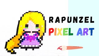 Pixel Art - How to Draw RAPUNZEL!
