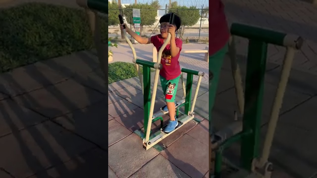 JM DOING HIS STATIONARY BIKE AT THE PARK 