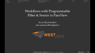 Workflows with Programmable Filter & Source in ParaView