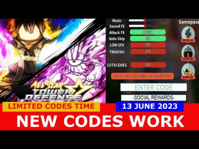 NEW UPDATE CODES* [UPDATE + 4X] All Star Tower Defense ROBLOX, LIMITED  CODES TIME