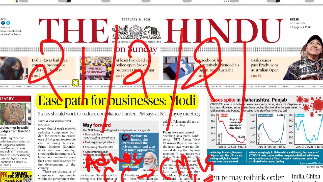 21 February 2021 The Hindu Newspaper Sunday