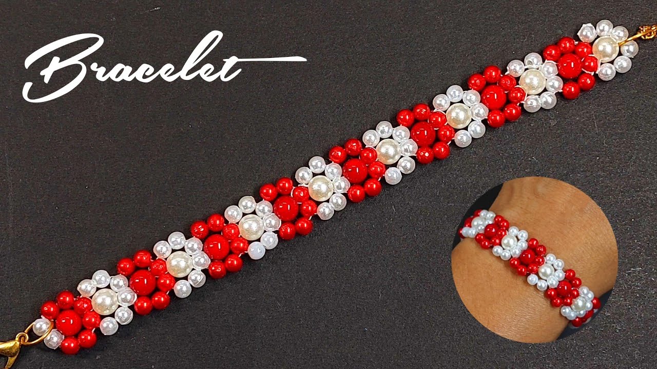 HANDMADE BEADS BRACELET TUTORIAL 0134/ Easy Handmade Jewellery Making