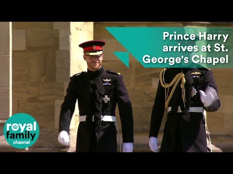 Prince Harry arrives at St. George's Chapel with Prince William for Royal Wedding 2018