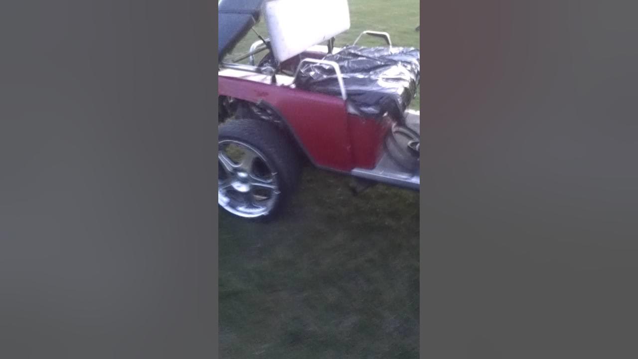 Golf cart with snowmobile engine - YouTube